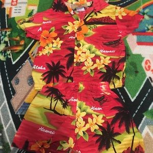 Hawaiian Station. Size 6months. Button up short sleeve and short 2 piece.